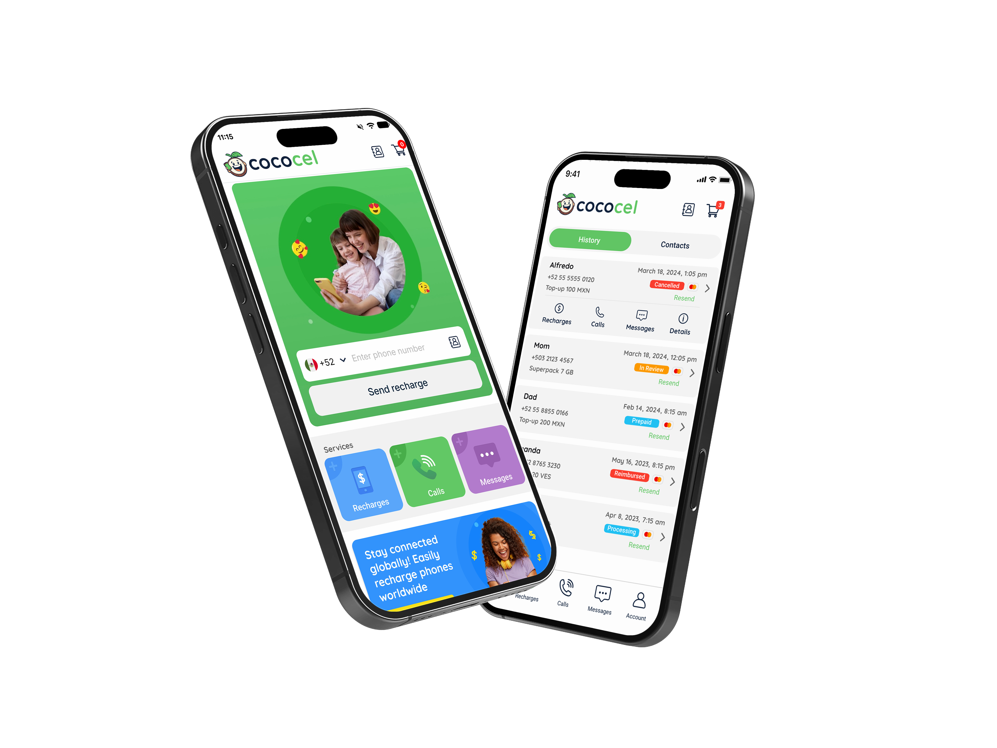 Cococel application on mobile phones